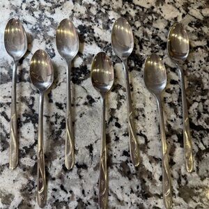 Vintage Americana Star iced tea spoon set by Oneida, stainless steel